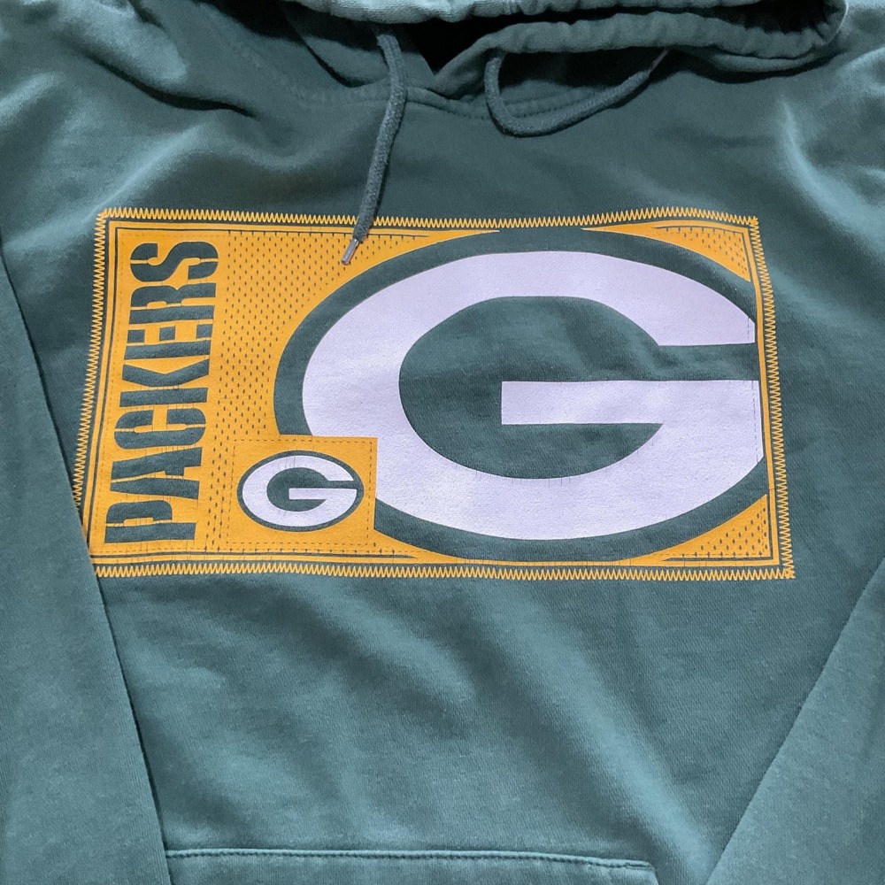 Green Bay Packers Hoodie Sweatshirt Large Green NFL Football Team Apparel